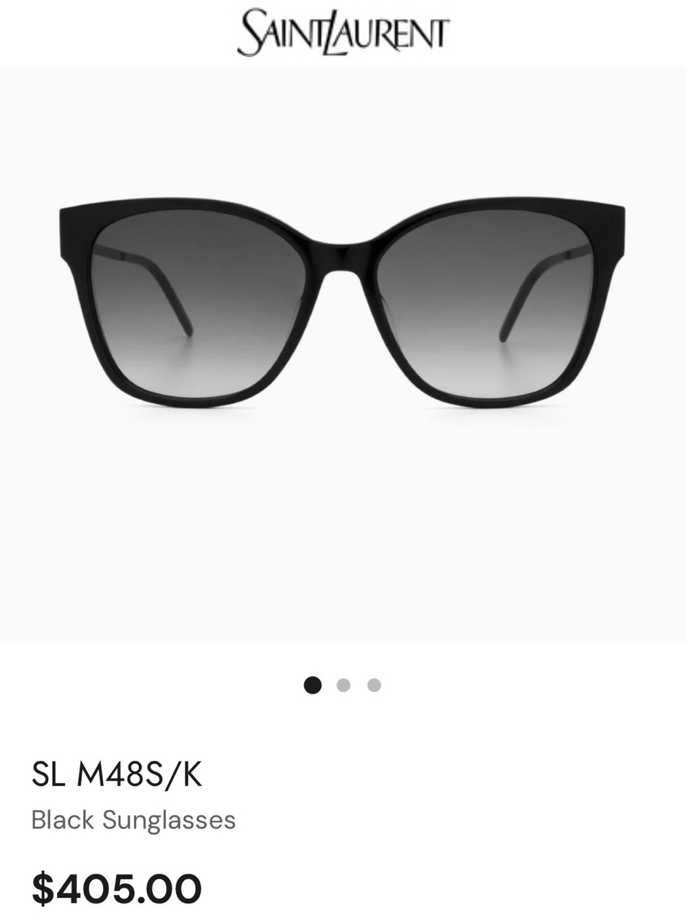 Saint Laurent YSL Black Gradient Lens Women's Sunglasses